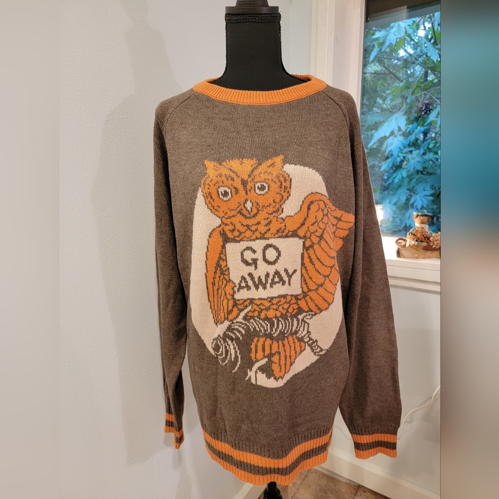 Creepy Co. Beistle Go Away Owl Sweater 2x